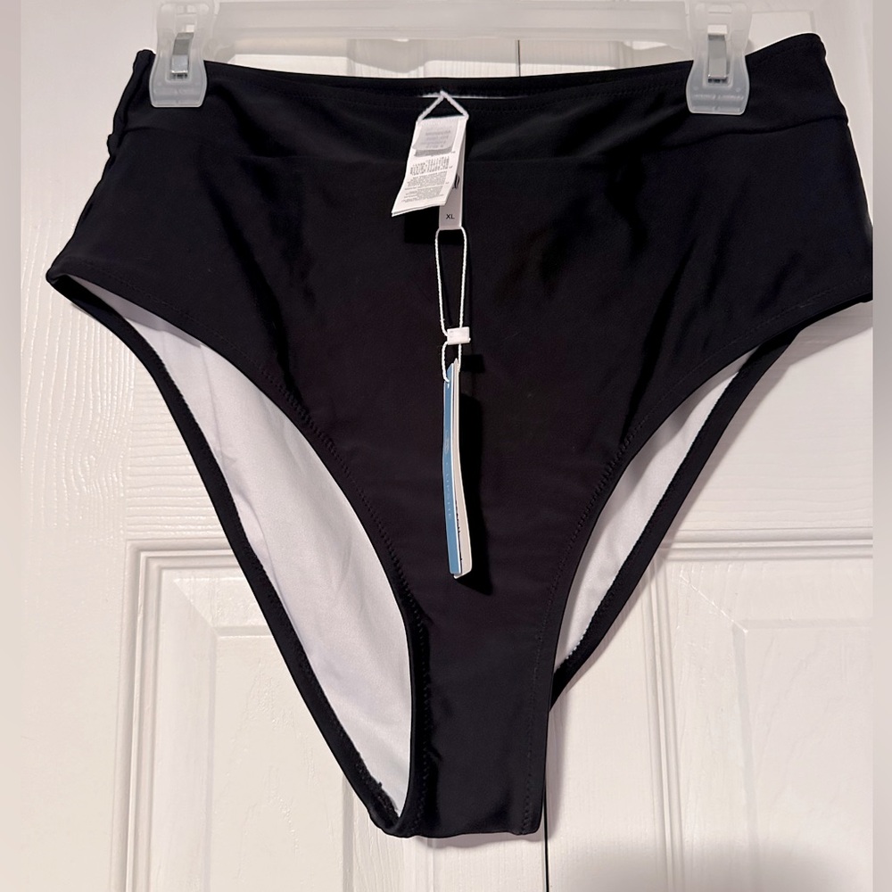 NWT Black high-rise high waisted bikini bottoms XL cupshe